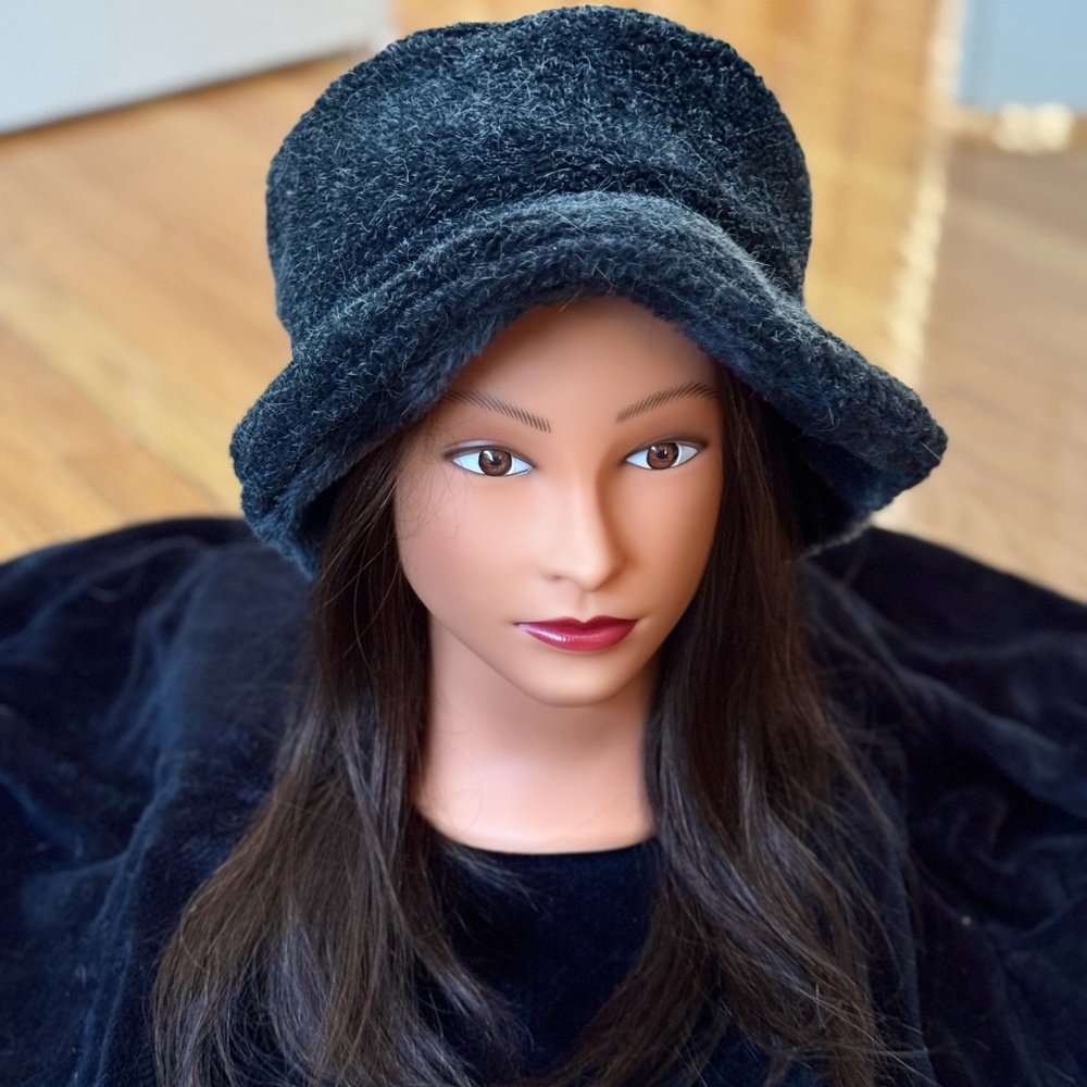 Warm black hat for women